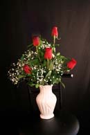 5 Roses in a vase